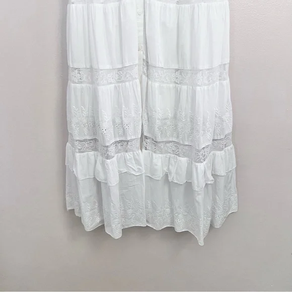 🎀 LoveShackFancy for Target Phoebe White Button-Up Dress - Picture 15 of 16